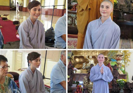 Cô gái Mỹ xinh xắn xuất gia ở chùa Việt Nam gây xôn xao